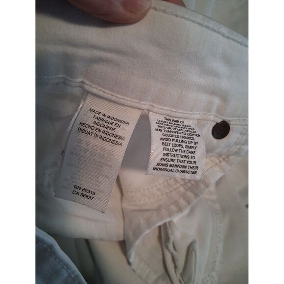 Lucky Brand Jeans Bridgette Skinny White Distressed Ankles 10/30 A - Picture 7 of 8